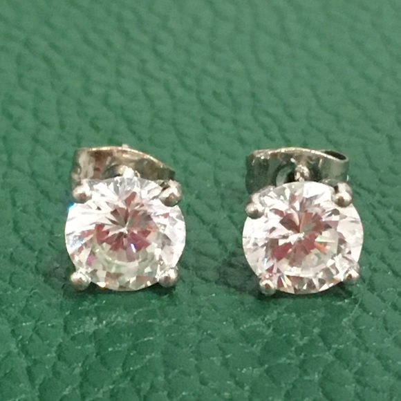 Jewelry - White Diamond Sterling Silver Studs